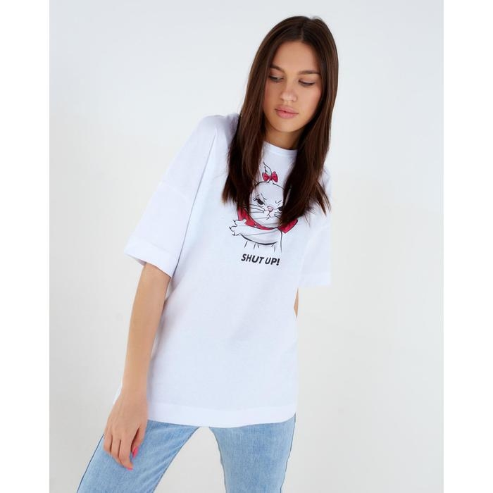 Футболка &laquo;Мари&raquo; Коты аристократы oversize, цвет белый