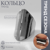 Кольцо металл &laquo;Тренд&raquo; лепестки крупные, цвет серебро, размер 18
