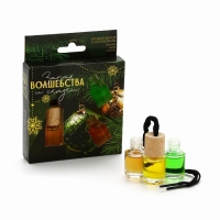Ароматизаторы для машины новогодние &laquo;Запах волшебства и сказки&raquo;, ваниль, дыня, яблоко, 3 шт