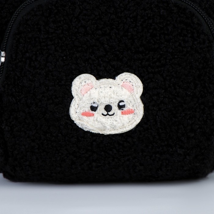 Сумка плюшевая &laquo;Мишка&raquo;, чёрная