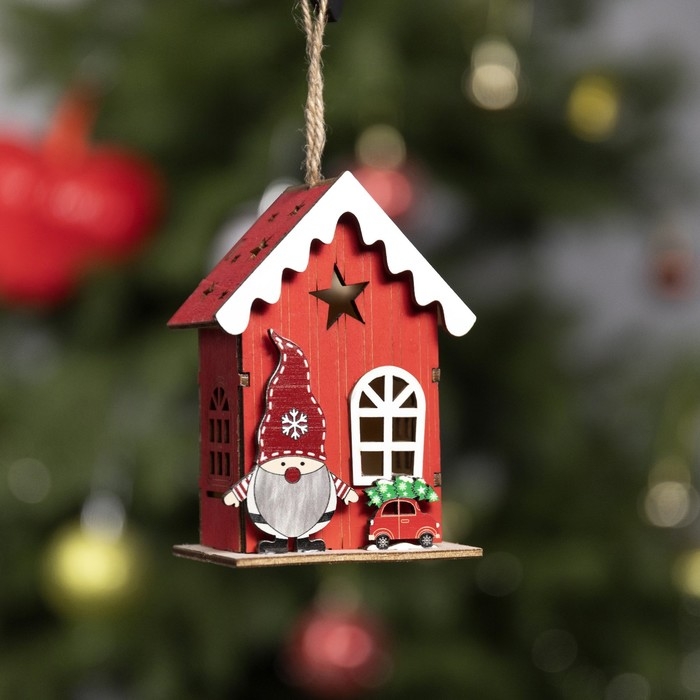 Ёлочная игрушка &laquo;Домик эльфа&raquo;, от батареек, свечение тёплое белое