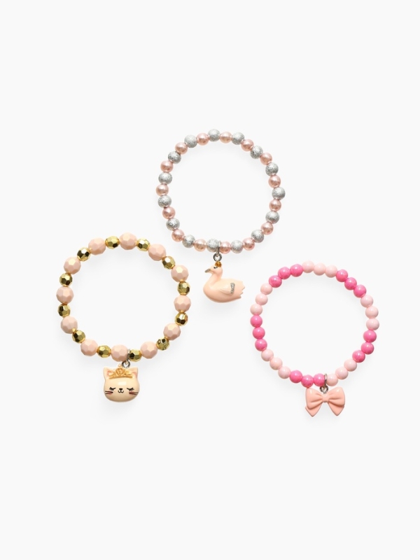 Браслет детский Браслет детский "Выбражулька" 3шт, сияние, кот, лебедь, бант, цветной