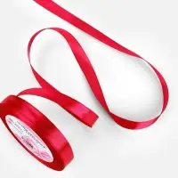 Лента атласная, 12 мм, 23&plusmn;1 м, красная №33