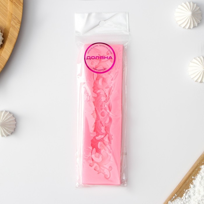 Молд Доляна &laquo;Лепнина&raquo;, силикон, 13,5&times;3,5 см, цвет розовый