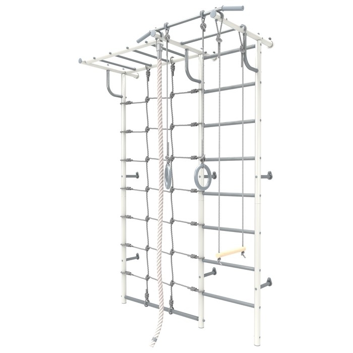 Детский спортивный комплекс 6.01.с &laquo;Роки с рукоходом-сеткой&raquo;, цвет бело-серый