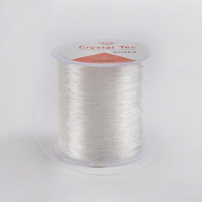 Нить силиконовая (резинка) d=0.7 мм, L=100 м, прозрачная