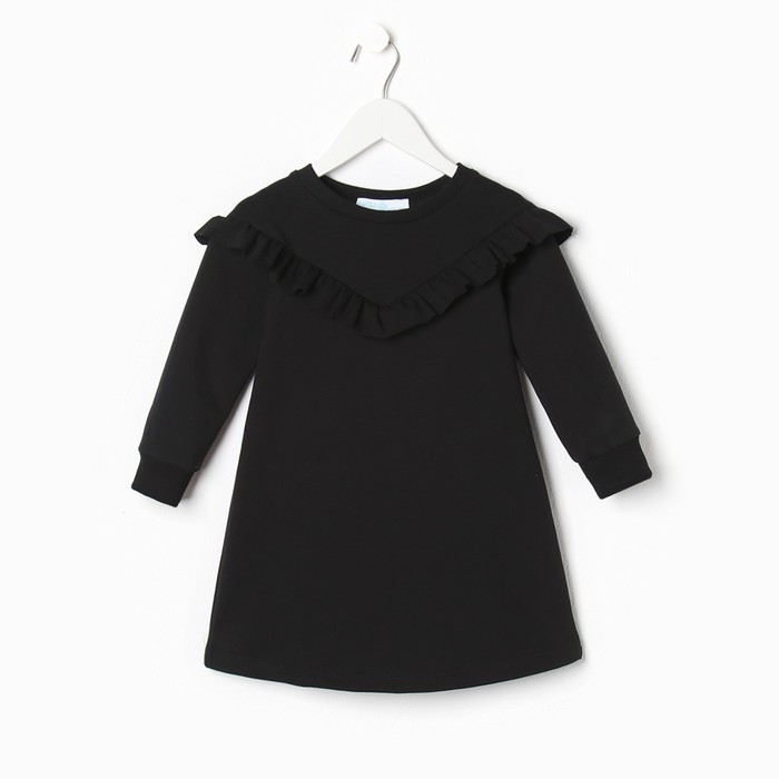 Платье с рюшей KAFTAN Платье с рюшей KAFTAN "Basic line" р.30 (98-104), черный