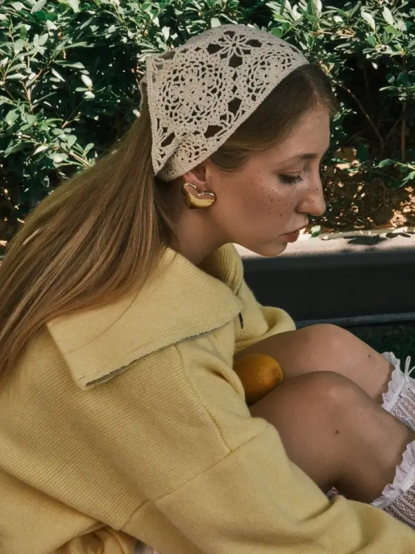 Серьги пластик "Сердце", цвет золото