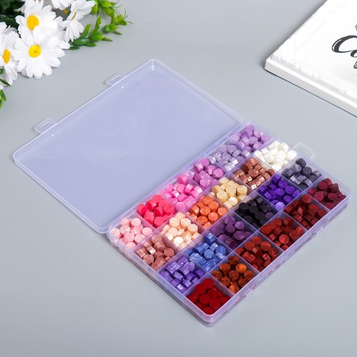 Набор сургуча Набор сургуча "Палитра розово-фиолетовая" перламутр 24 цвета 19х13х2 см