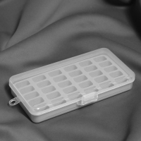 Органайзер для ниток, 18 &times; 9,5 &times; 3 см, на 30 шпулек, 2,1 &times; 1,2 &times; 1,1 см, цвет серый/прозрачный