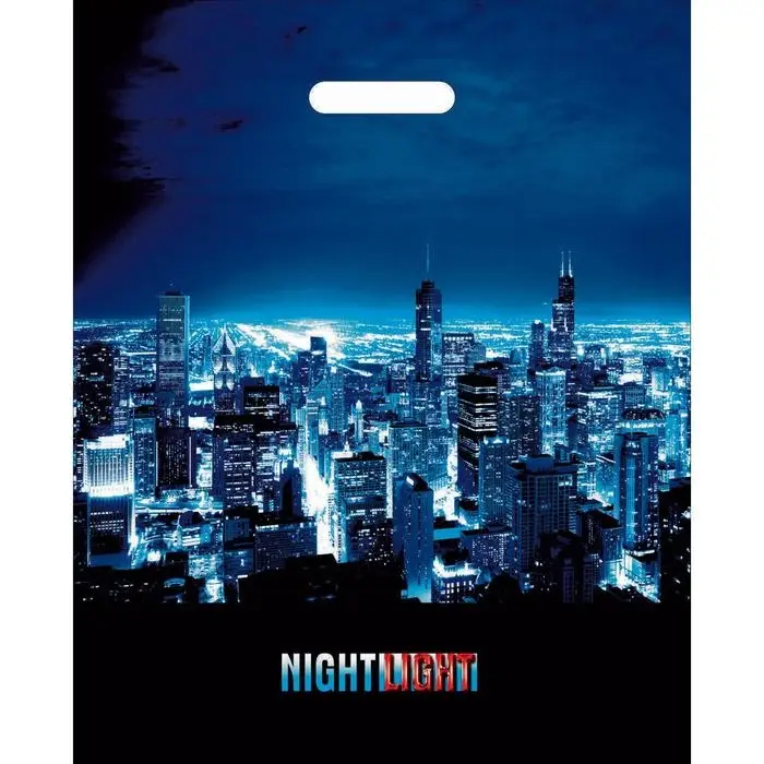 Пакет &laquo;Ночные огни&raquo;, полиэтиленовый с вырубной ручкой, 38&times;47 см, 60 мкм