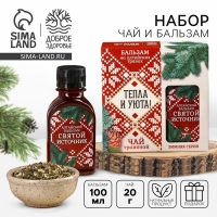 Подарочный набор &laquo;Тепла и уюта&raquo;: травяной чай 20 г., безалкогольный бальзам 100 мл.