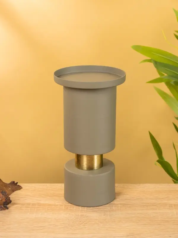 Подсвечник на 1 свечу текстурный "Графитовый" 10,5х10,5х19 см