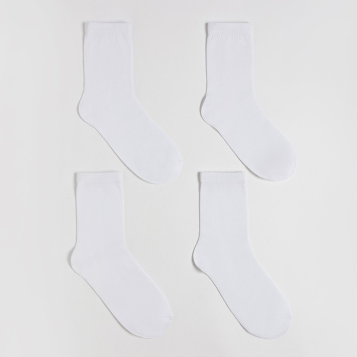 Набор носков MINAKU, 4 пары, цвет белый, р-р 43-46 (29 см) Набор носков MINAKU, 4 пары, цвет белый, р-р 43-46 (29 см)