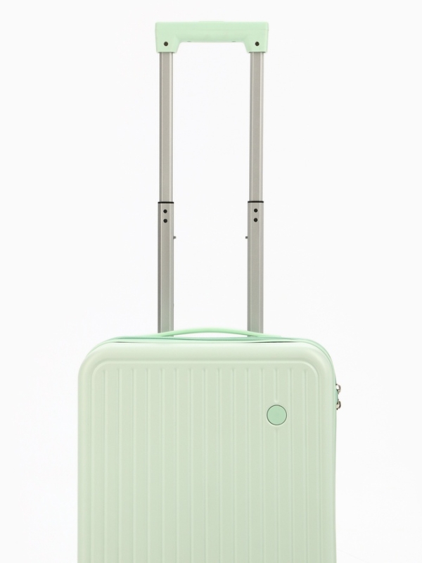 Чемодан 20", PС, 34*22*56, отд на молнии, код замок, 4 колеса, св. зеленый