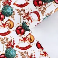 Упаковочная бумага на новый год &laquo;Новогодние игрушки&raquo;, 70 х 100 см, глянцевая