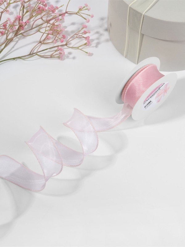 Лента капроновая &laquo;Волна&raquo;, с блеском, 40 мм, 10 &plusmn; 1 м, цвет светло-розовый №36