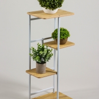 Подставка для цветов Greengo, 4 полки, 36 &times; 23 &times; 74 см, напольная, каркас металл, полки МДФ, белая