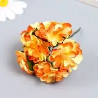 Декор для творчества "Пестрые цветы" МИКС, 9 см (1 набор=1 букету) в букете 6 цветков