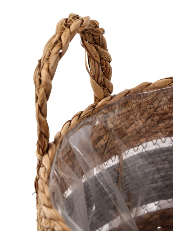 Набор кашпо "Инга" серая полоса, 20,5х25/25,5х28/27х33см