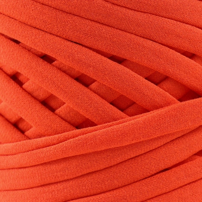 Трикотажная пряжа, ширина 7-9 мм, 100м/295 гр&plusmn;10% (15 - оранжевый)