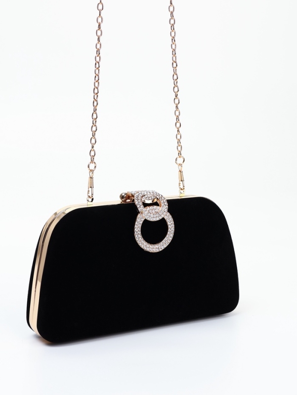 Сумка жен, 20*6*12, отд на фермуаре, цепь, текстиль, черный Сумка жен, 20*6*12, отд на фермуаре, цепь, текстиль, черный