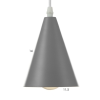 Светильник BayerLux Подвес "Конус" 1x40Вт E27 серый 12х12х16-96 см Светильник BayerLux Подвес "Конус" 1x40Вт E27 серый 12х12х16-96 см