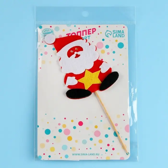 Топпер новогодний для торта &laquo;Дед Мороз&raquo;, 18 см