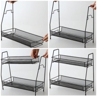 Этажерка 2х-ярусная Доляна, 31&times;17&times;32,5 см, цвет чёрный