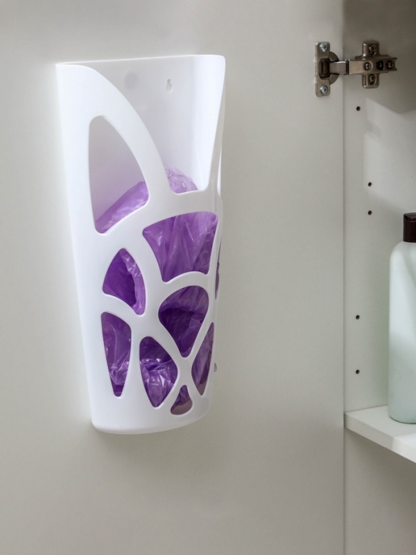 Корзина для пакетов, 18&times;9&times;35 см, цвет белый