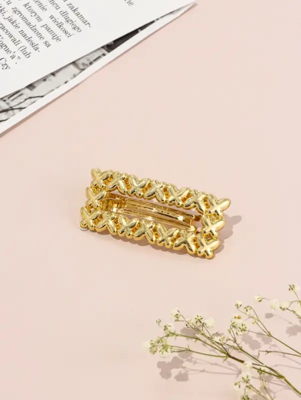 Заколка-автомат для волос "Ромилда" 7 см, золото