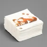 Салфетки бумажные Гармония цвета многоцветие "Лисички", 24*24 см 50 листов