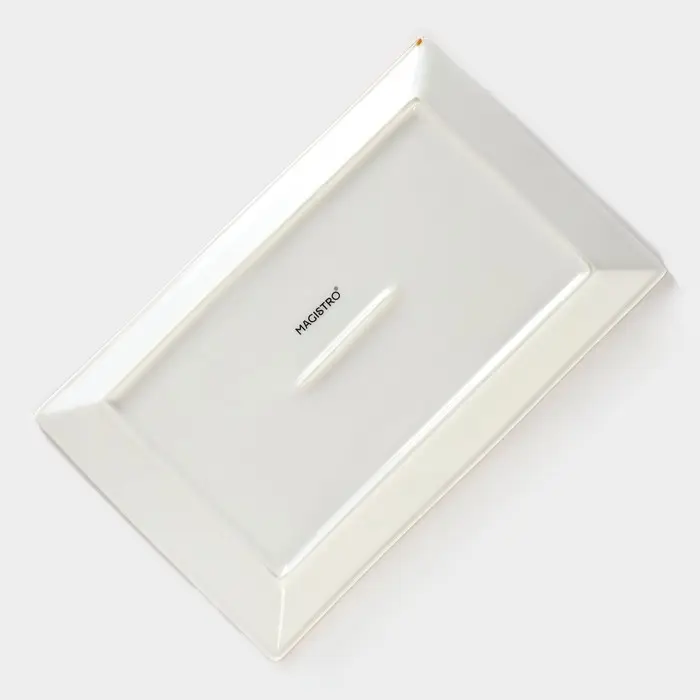 Блюдо сервировочное Magistro &laquo;Церера&raquo;, фарфор, 28&times;17,5&times;2 см, белое