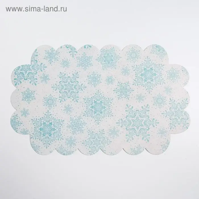 Коробка для кондитерских изделий с PVC крышкой &laquo;Снежинки&raquo;, 10.5 х 21 х 3 см