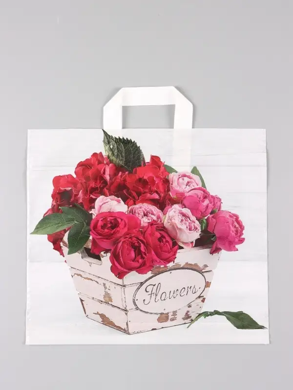 Пакет "Пинк", полиэтиленовый с петлевой ручкой, 38 х 34 + 3 см, 70 мкм