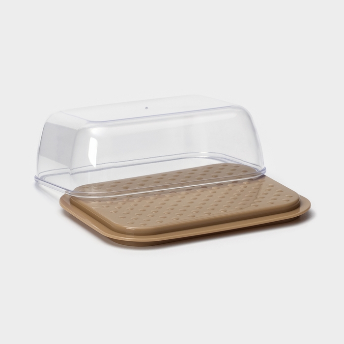 Маслёнка двухсторонняя, 14.5&times;11&times;5.5 см, цвет шоколадный мокко