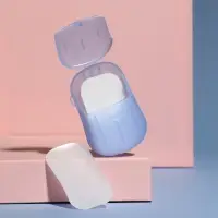 Мыло листовое, в пластинах, 18 (&plusmn; 2) шт., в футляре, голубое