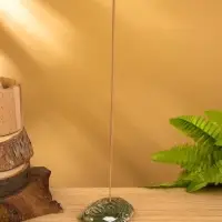 Подставка под благовония "Лицо Будды" керамика, цв. зелёный, 7х5,5х1,5 см