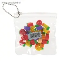 Набор ластиков фигурных 24 штуки, в пакете на зип-молнии, МИКС