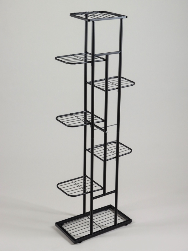 Подставка для цветов Greengo, 7 полок, 43 &times; 22 &times; 126 см, напольная, металл, чёрная