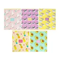 Тетрадь 48 листов в клетку Calligrata &laquo;Паттерн&raquo;, серые листы, МИКС