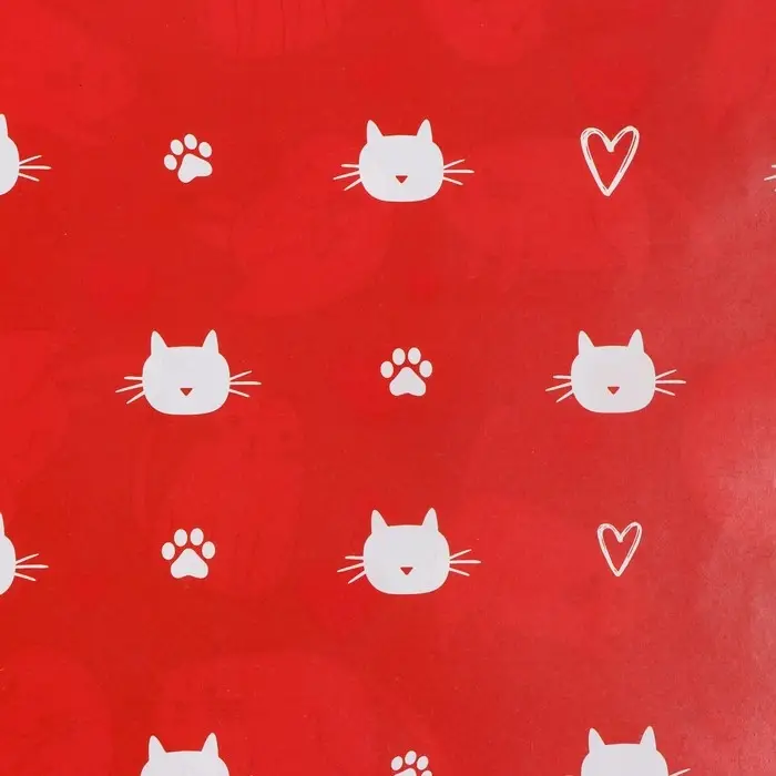 Бумага упаковочная глянцевая двухсторонняя &laquo;Коты&raquo;, 70 х 100 см