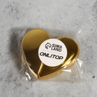 Флакон для парфюма &laquo;Сердце&raquo;, стеклянный, с распылителем, 25 мл, цвет золотистый