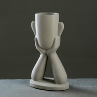 Кашпо "Голова юноши" серое, 27см Кашпо "Голова юноши" серое, 27см