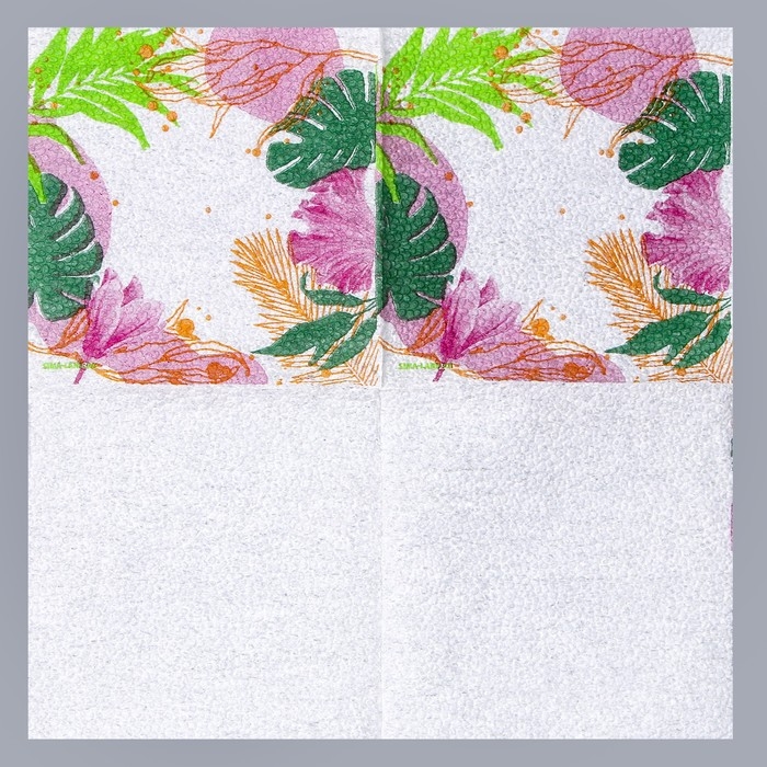 Салфетки бумажные однослойные &laquo;Листья&raquo;, 24 &times; 24 см, в наборе 20 шт.