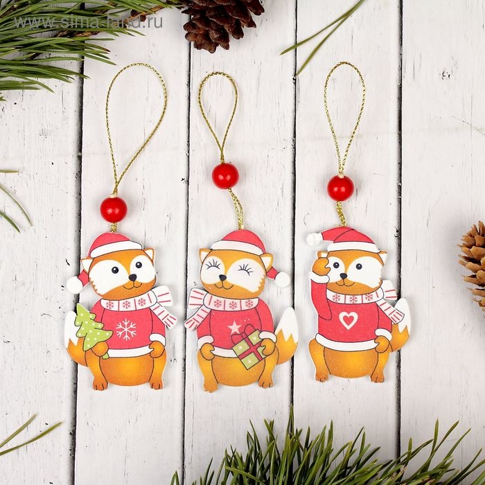 Подвеска новогодняя &laquo;Лисичка&raquo;, МИКС