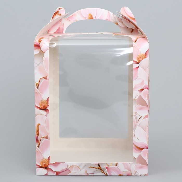 Коробка под торт, кондитерская упаковка, &laquo;Сакура&raquo;, 15 х 15 х 18 см