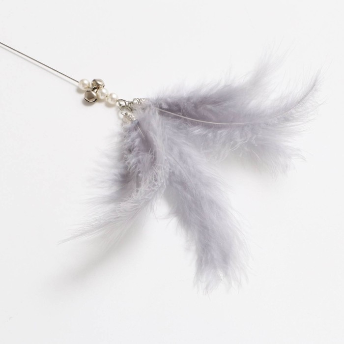 Дразнилка "Мягкое воспоминание" с перьями и бубенчиками, 60 см