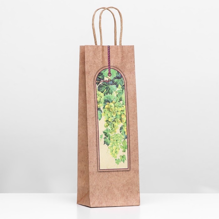 Пакет подарочный под бутылку &laquo;Grape&raquo; 12 х 36 х 8,5 см