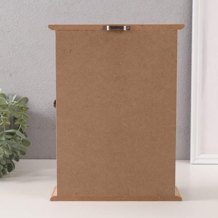 Ключница дерево 6 крючков "Круги. Ключи и сердце" розовый 6,5х20х26,5 см